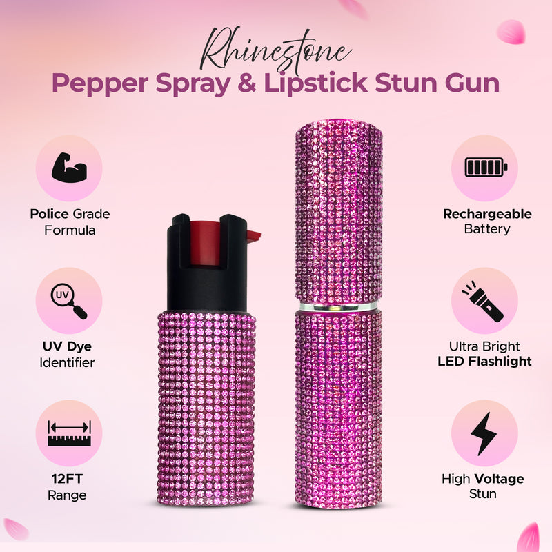 FURY Gem Stone Pepper Spray and Lipstick Stun Gun Combo