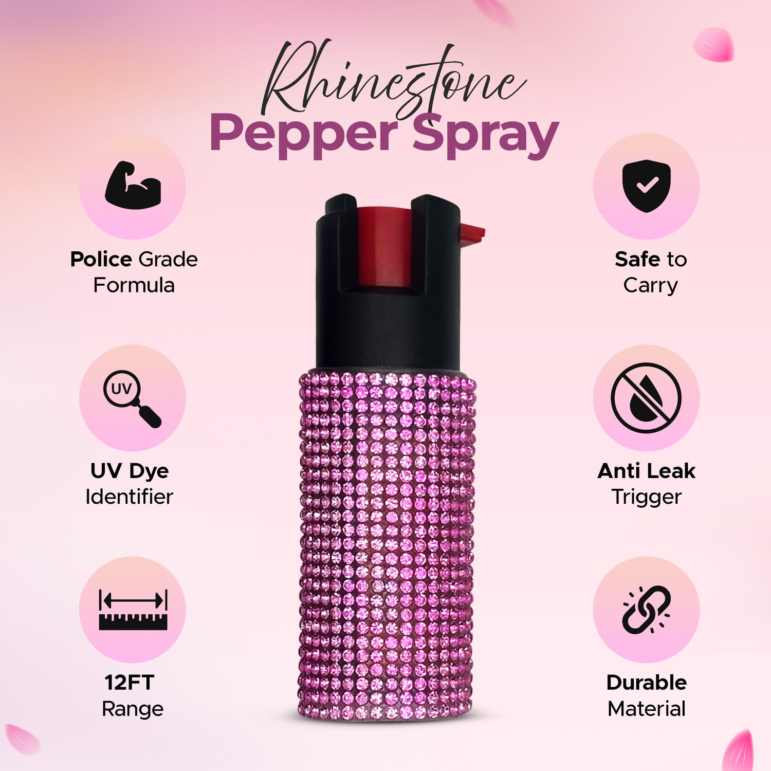 Spray de pimienta con diamantes de imitación