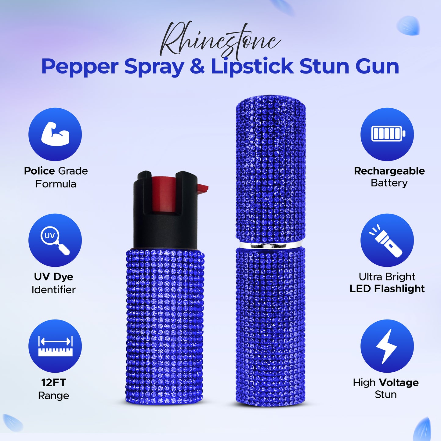 FURY Gem Stone Pepper Spray Lipstick Stun Gun Combo