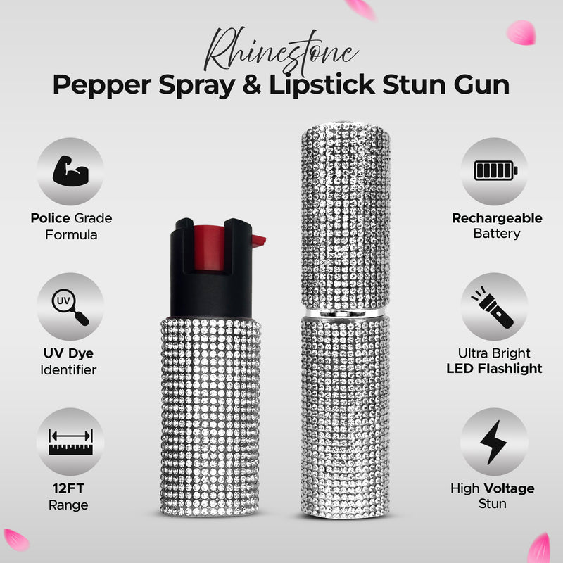 FURY Gem Stone Pepper Spray and Lipstick Stun Gun Combo