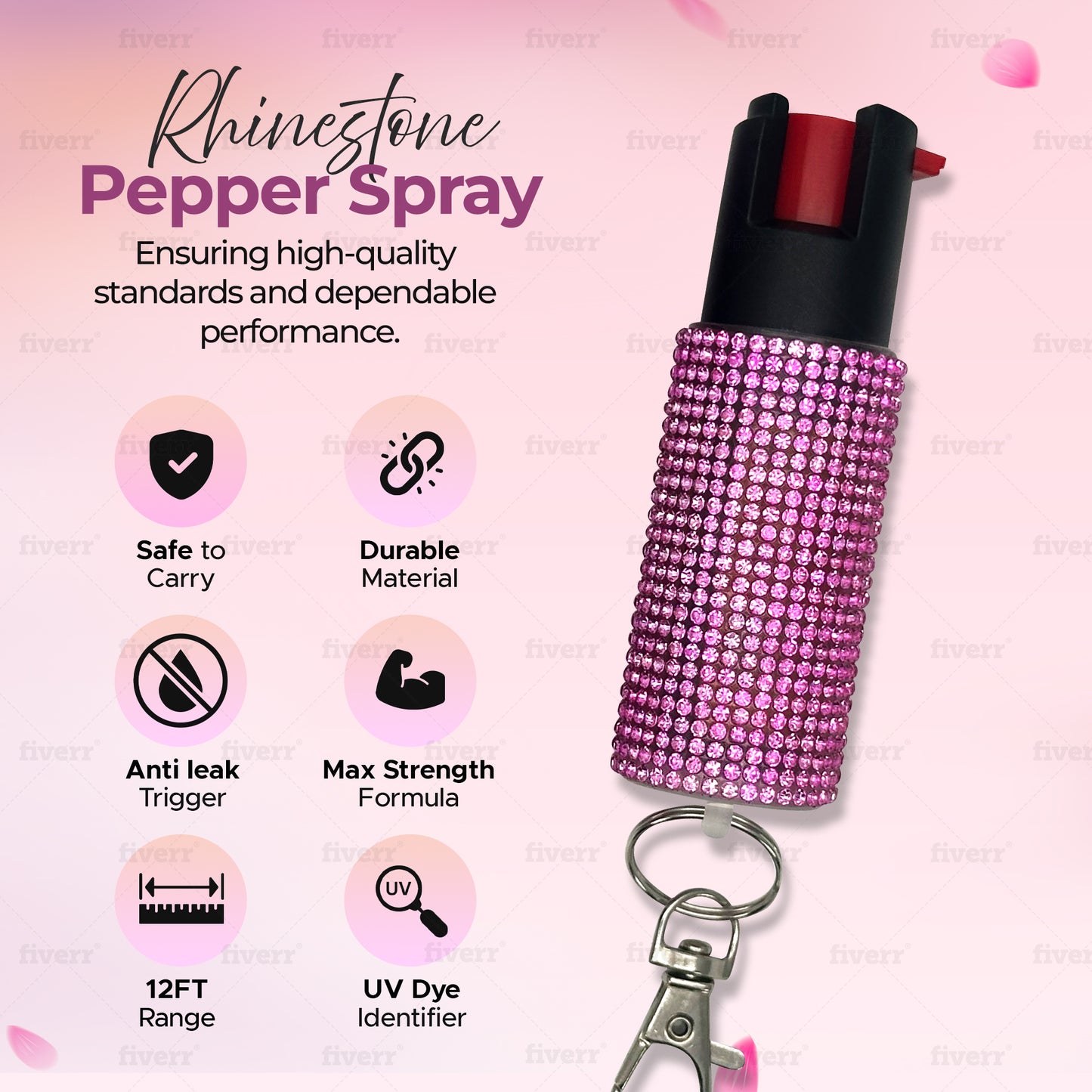 FURY Gem Stone Pepper Spray Stun Gun Combo