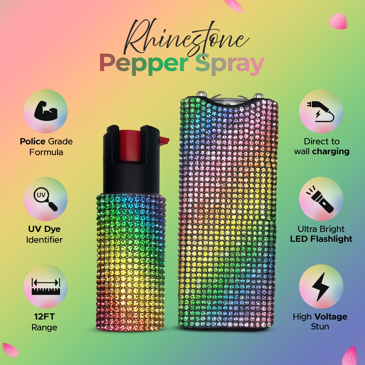 FURY Gem Stone Pepper Spray Stun Gun Combo