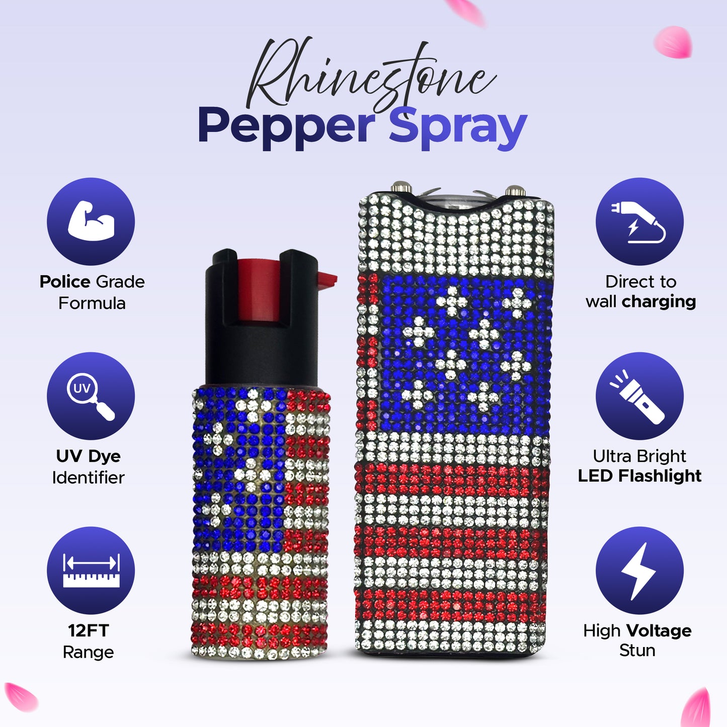 FURY Gem Stone Pepper Spray Stun Gun Combo