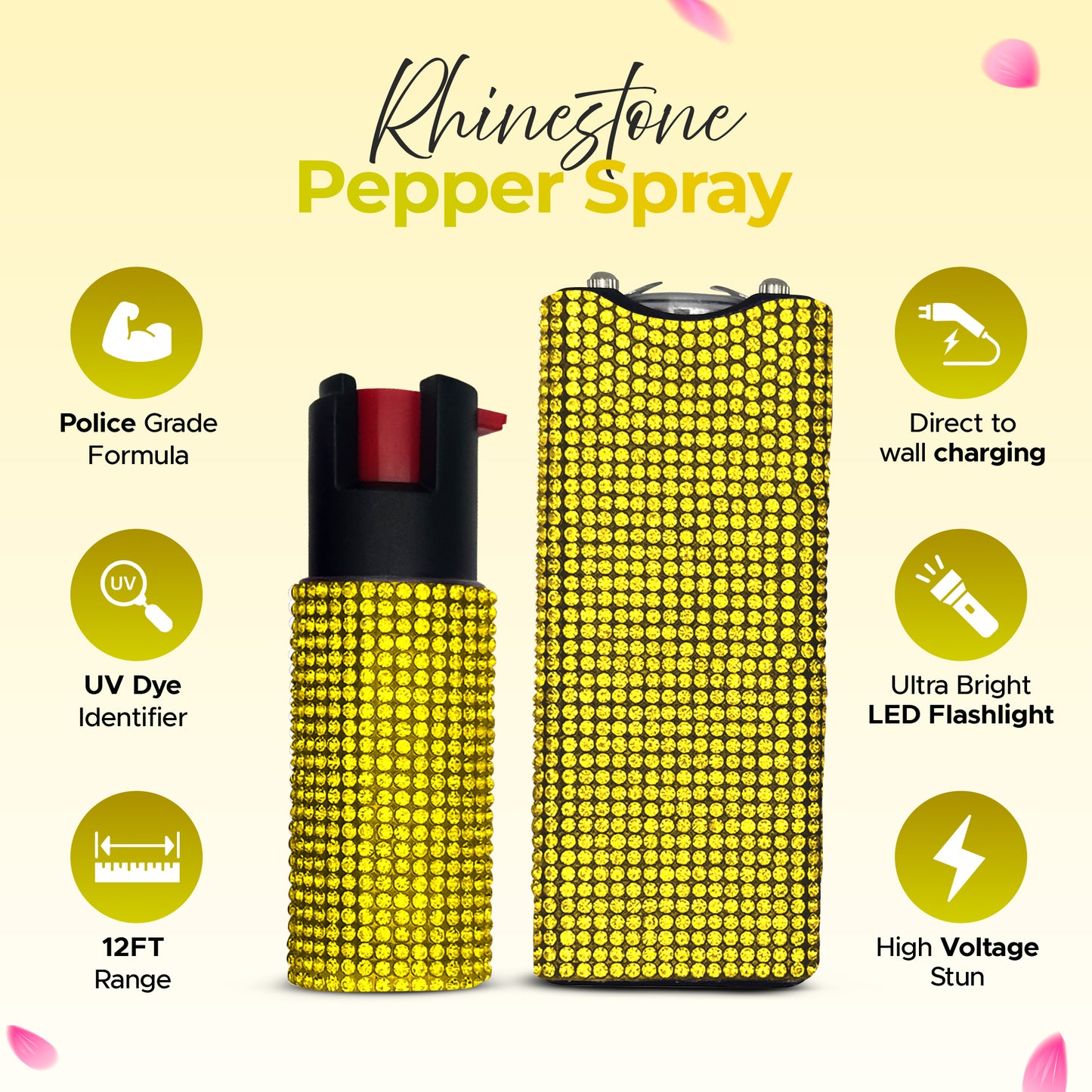 FURY Gem Stone Pepper Spray Stun Gun Combo
