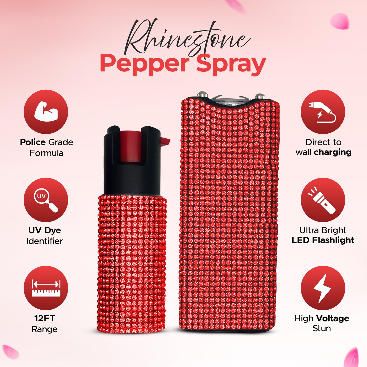 FURY Gem Stone Pepper Spray Stun Gun Combo