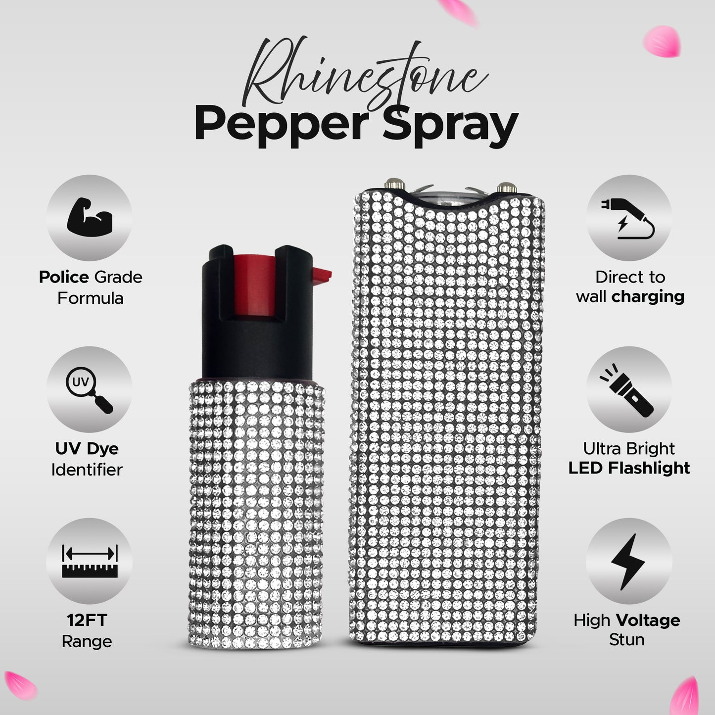 FURY Gem Stone Pepper Spray Stun Gun Combo