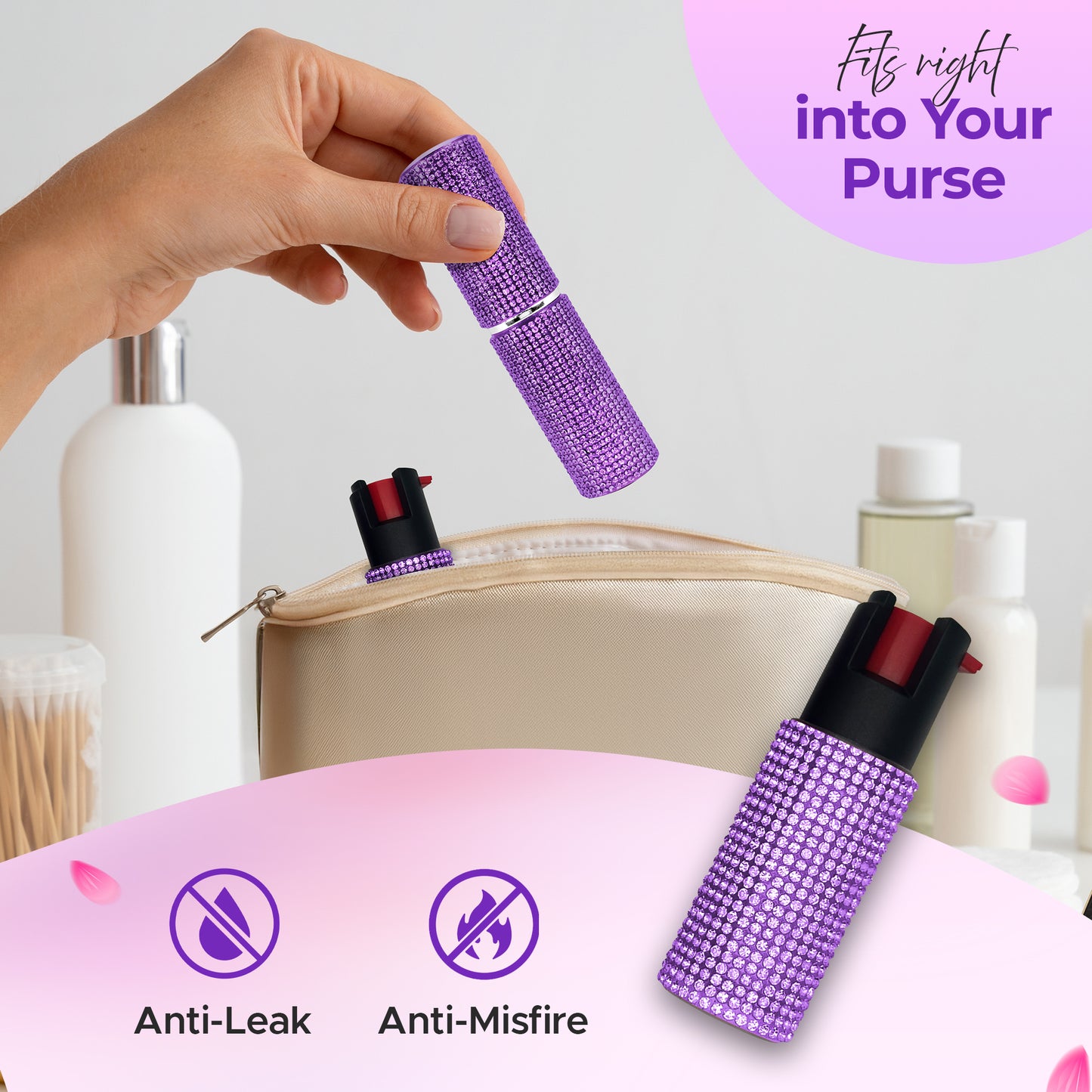 FURY Gem Stone Pepper Spray Lipstick Stun Gun Combo