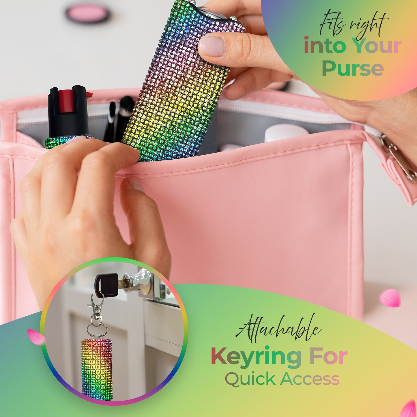 FURY Gem Stone Pepper Spray Stun Gun Combo