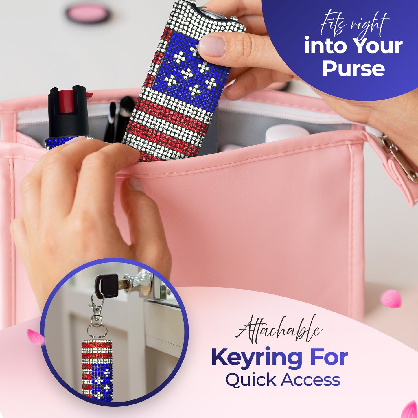 FURY Gem Stone Pepper Spray Stun Gun Combo