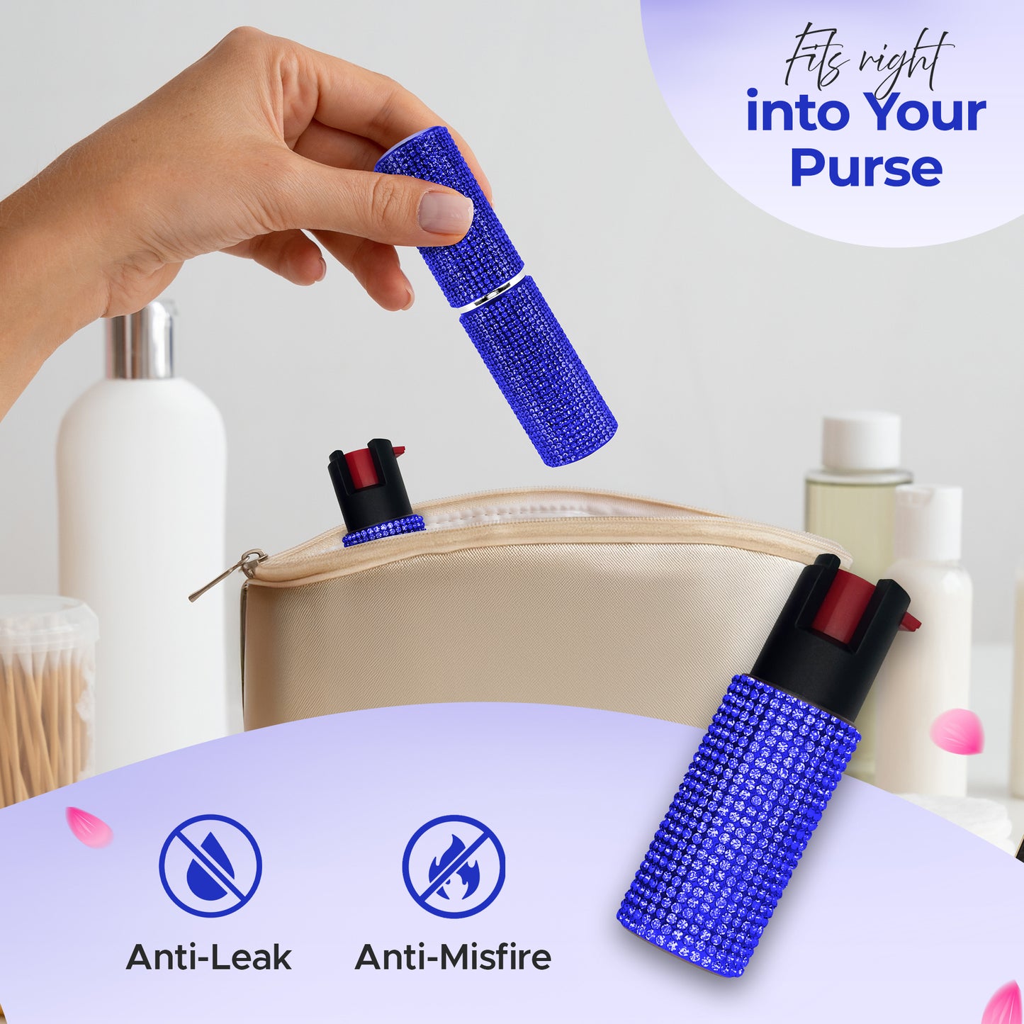 FURY Gem Stone Pepper Spray Lipstick Stun Gun Combo