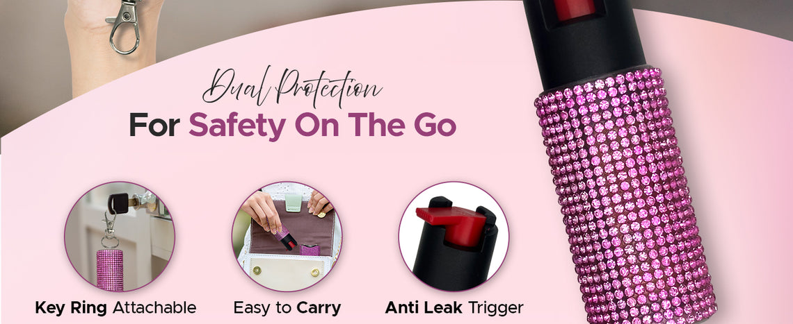 FURY Gem Stone Pepper Spray Stun Gun Combo