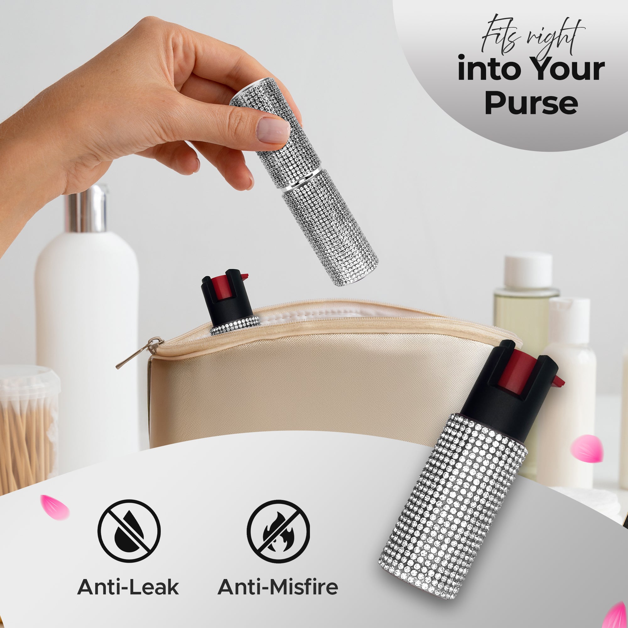 FURY Gem Stone Pepper Spray and Lipstick Stun Gun Combo