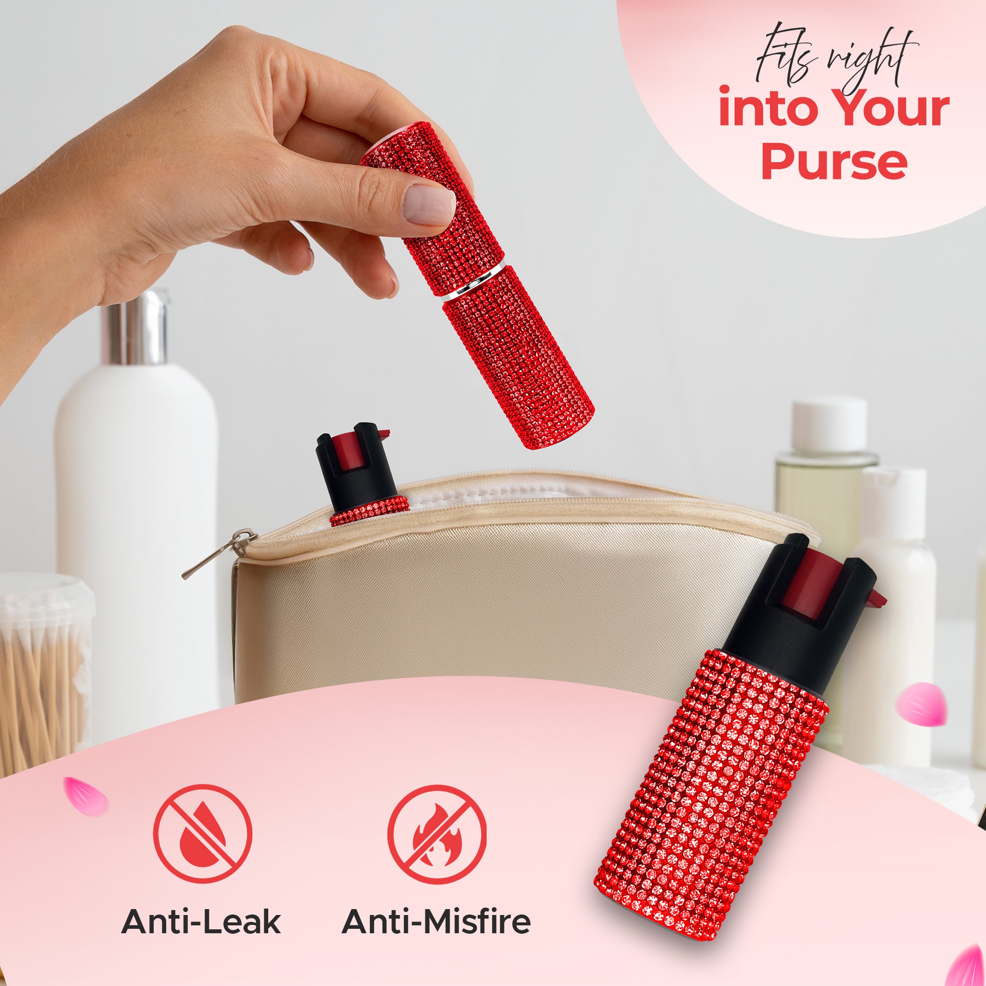 FURY Gem Stone Pepper Spray and Lipstick Stun Gun Combo