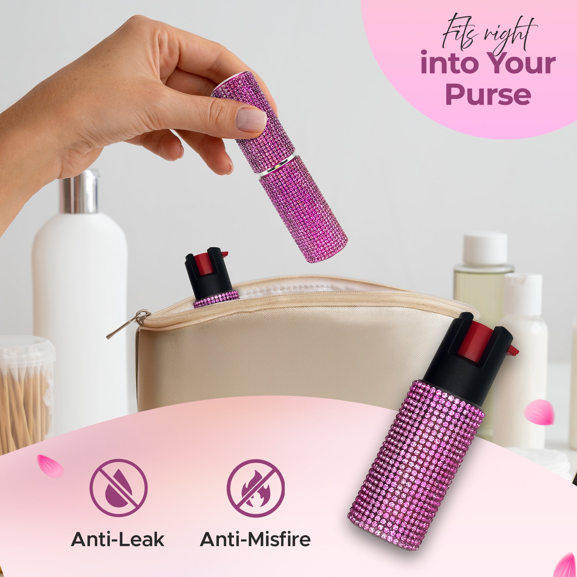 FURY Gem Stone Pepper Spray and Lipstick Stun Gun Combo