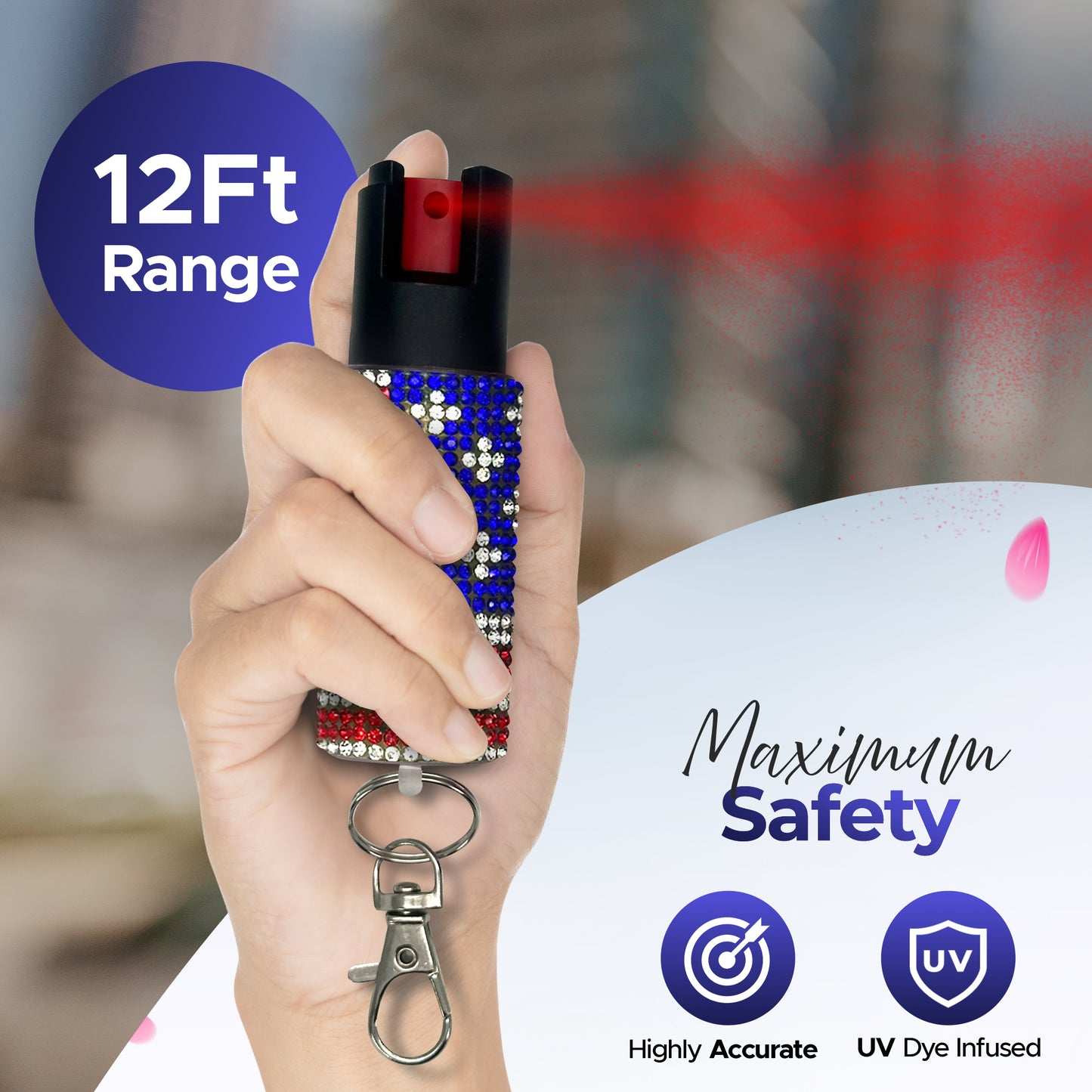 FURY Gem Stone Pepper Spray Stun Gun Combo