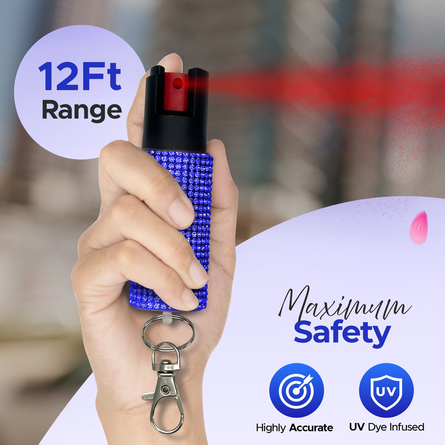 FURY Gem Stone Pepper Spray Lipstick Stun Gun Combo