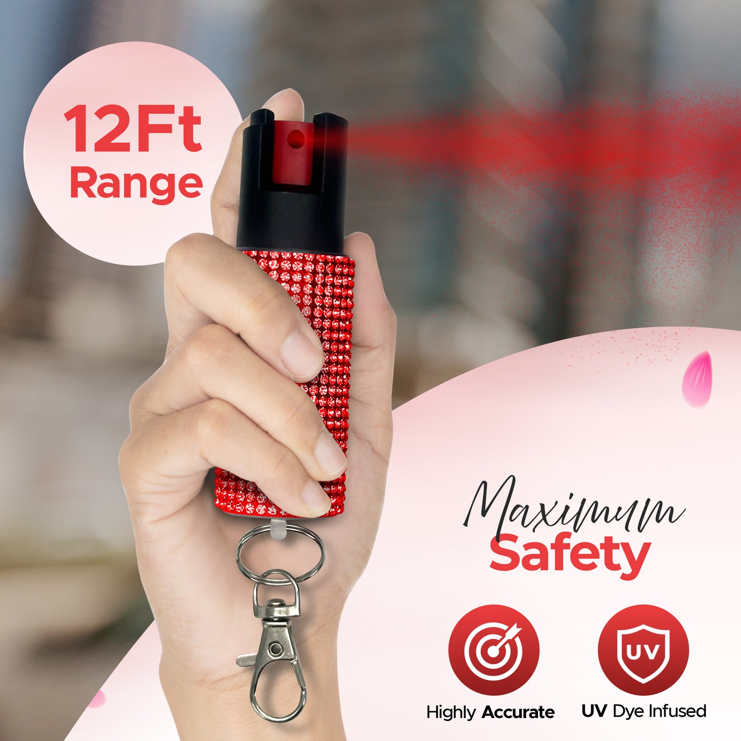 FURY Gem Stone Pepper Spray Stun Gun Combo