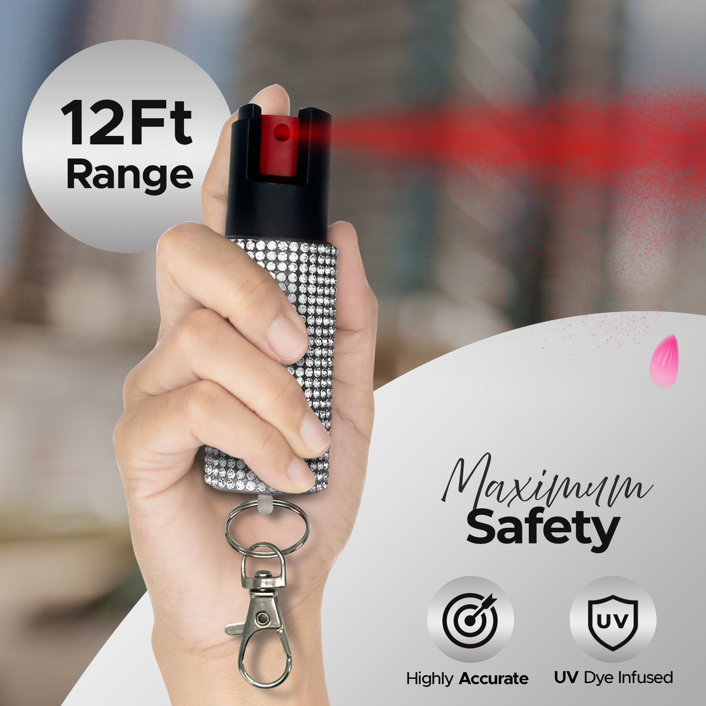 FURY Gem Stone Pepper Spray Lipstick Stun Gun Combo