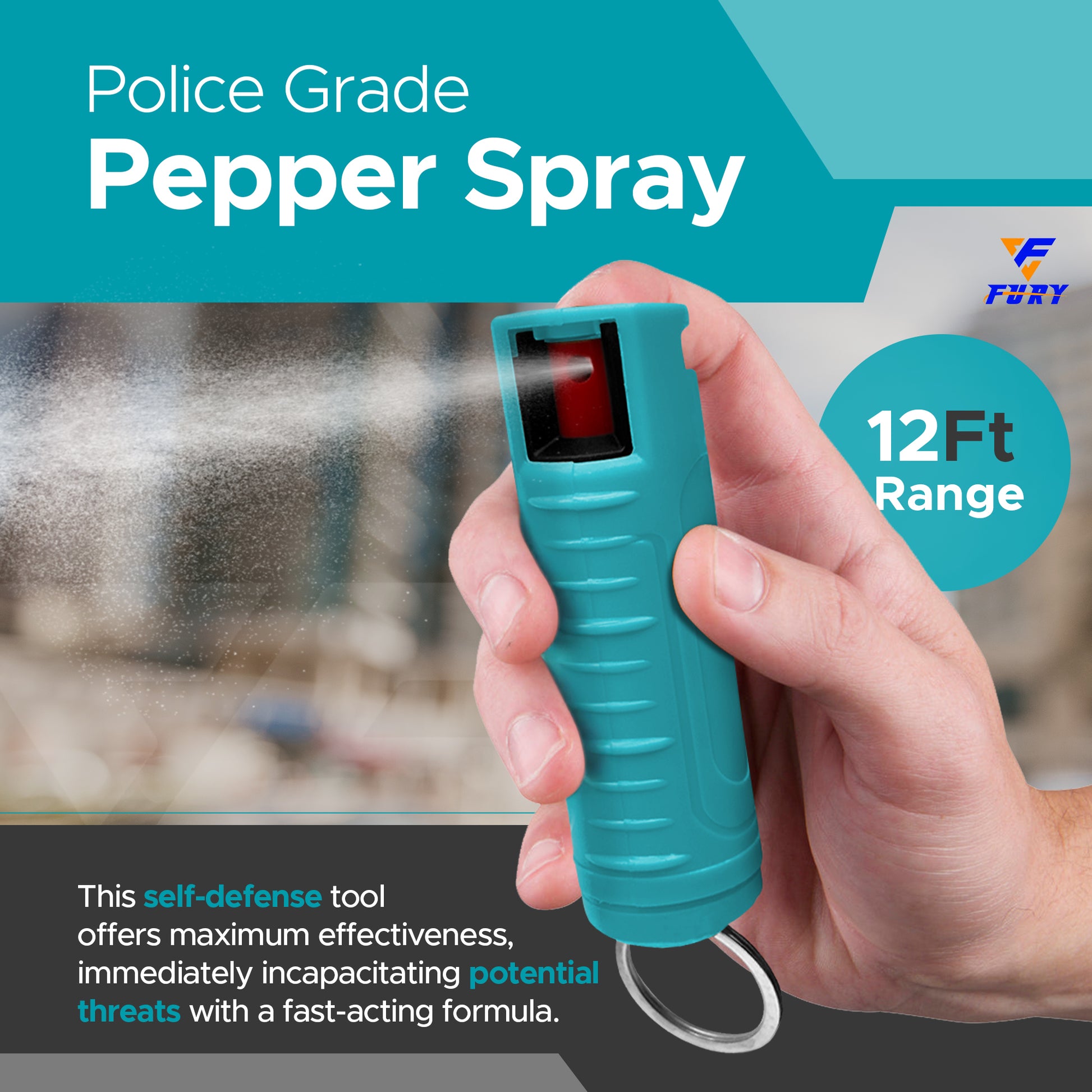 FURY Hardshell Pepper Spray - BLACK - FuryUSA