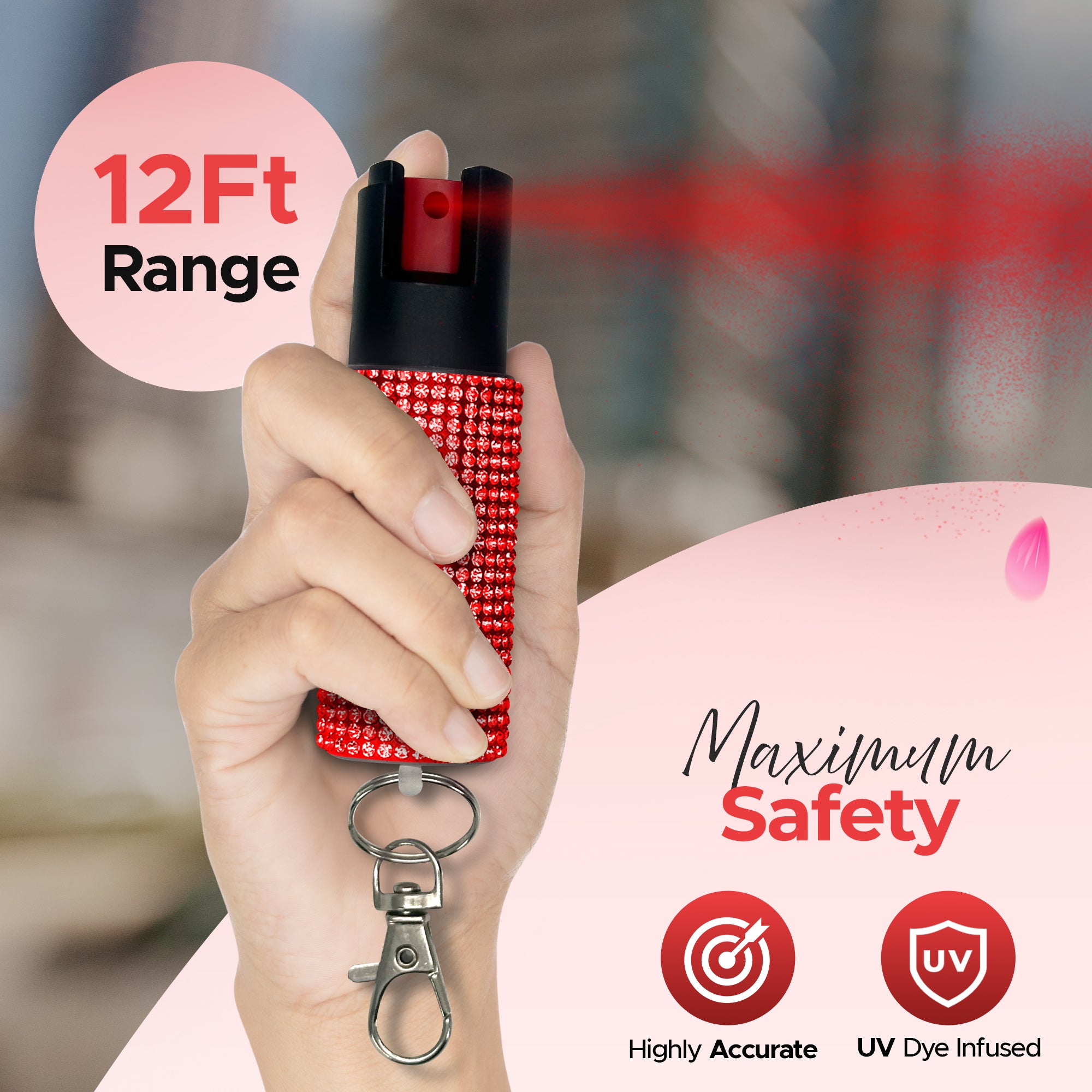 FURY Gem Stone Pepper Spray and Lipstick Stun Gun Combo