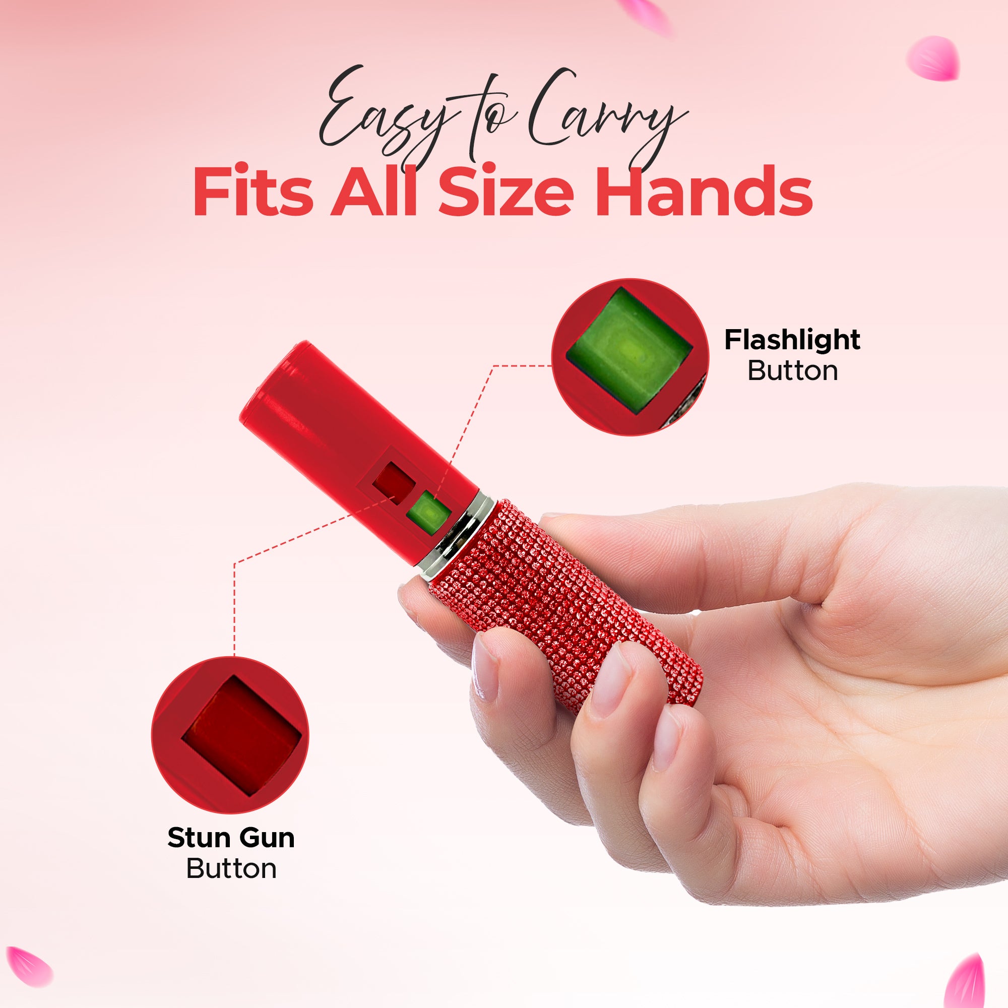 FURY Gem Stone Pepper Spray and Lipstick Stun Gun Combo