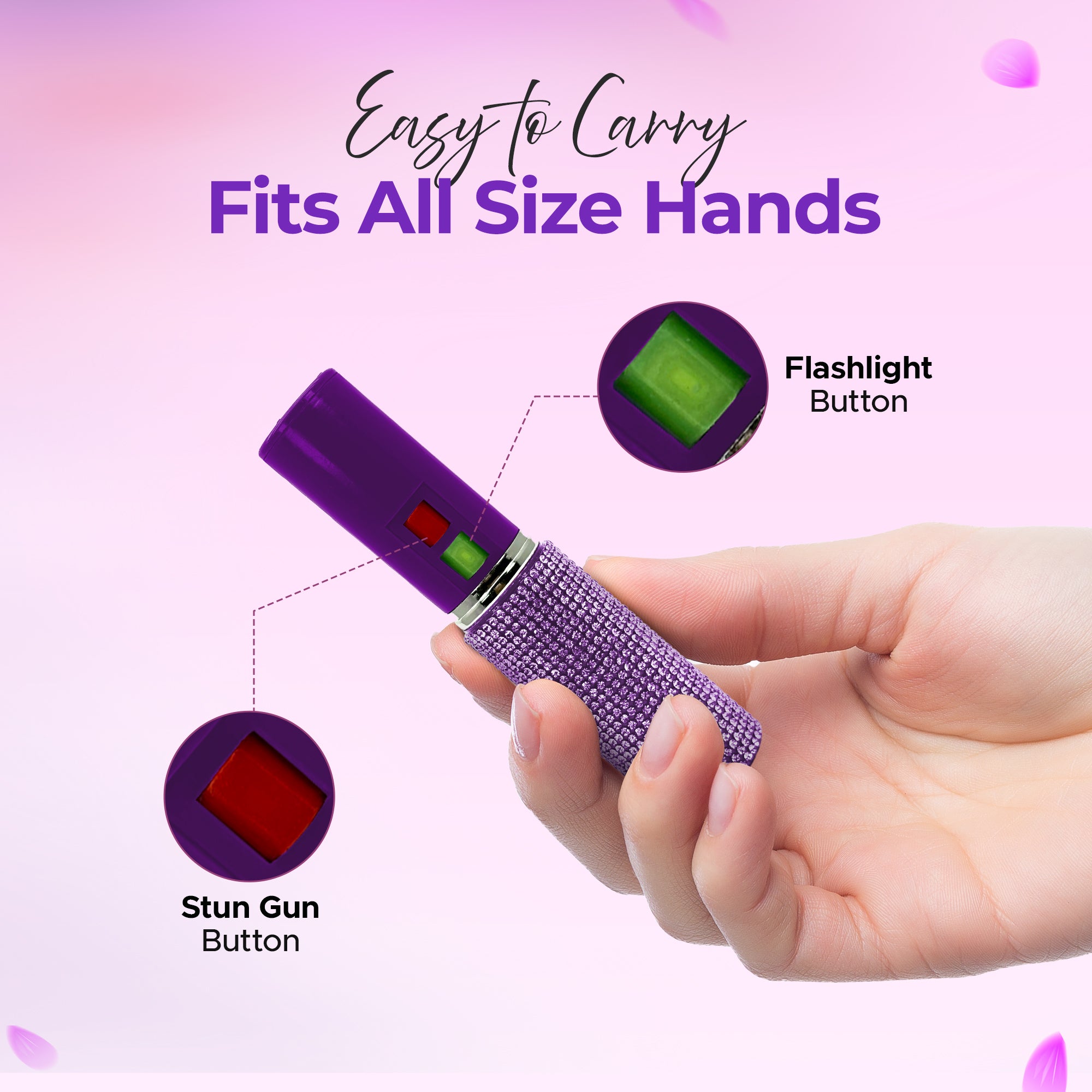 FURY Gem Stone Pepper Spray and Lipstick Stun Gun Combo