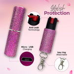 FURY Gem Stone Pepper Spray Lipstick Stun Gun Combo - PINK - FuryUSA