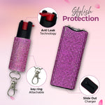 FURY Gem Stone Pepper Spray Stun Gun Combo - PINK - FuryUSA