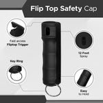 FURY Fliptop Hardshell Pepper Spray - BLACK - FuryUSA