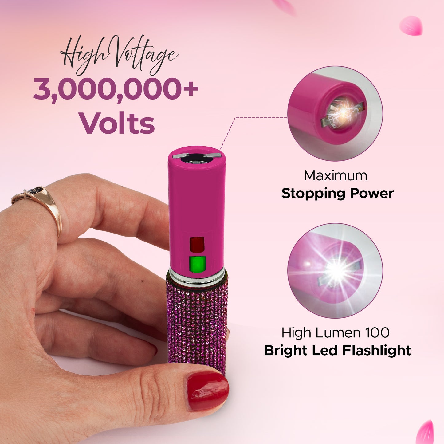 FURY Gem Stone Pepper Spray Lipstick Stun Gun Combo