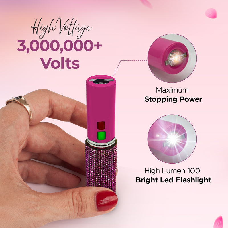 FURY Gem Stone Pepper Spray and Lipstick Stun Gun Combo