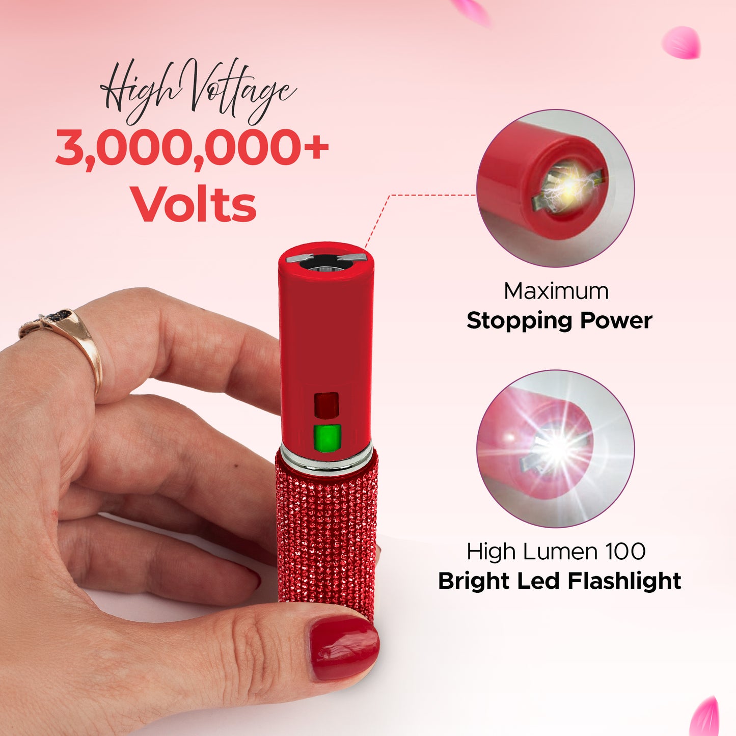 FURY Gem Stone Pepper Spray Lipstick Stun Gun Combo