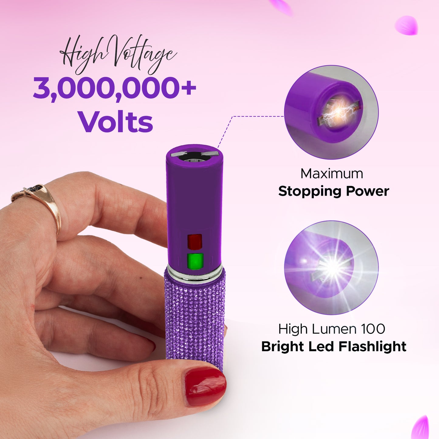 FURY Gem Stone Pepper Spray Lipstick Stun Gun Combo