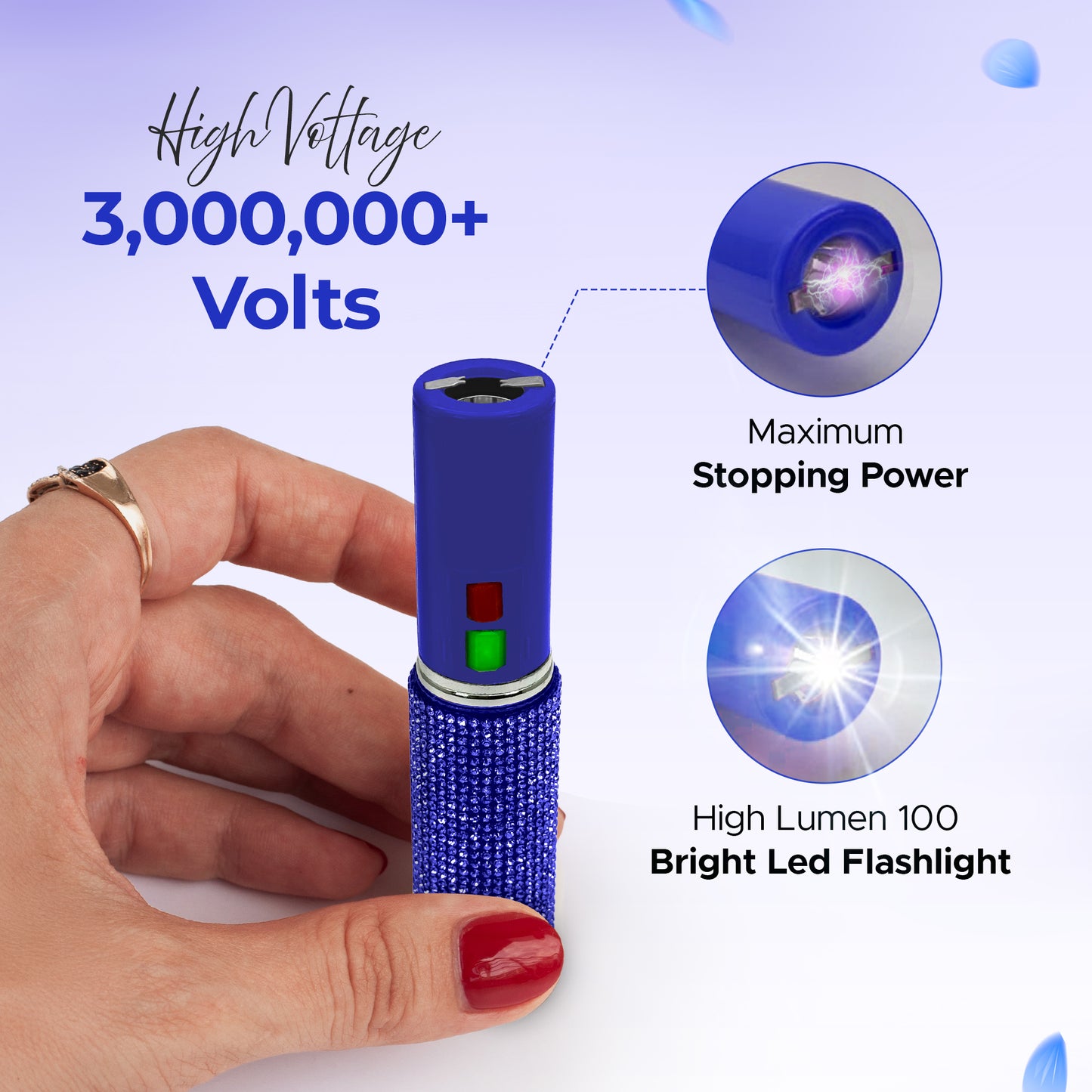 FURY Gem Stone Pepper Spray Lipstick Stun Gun Combo