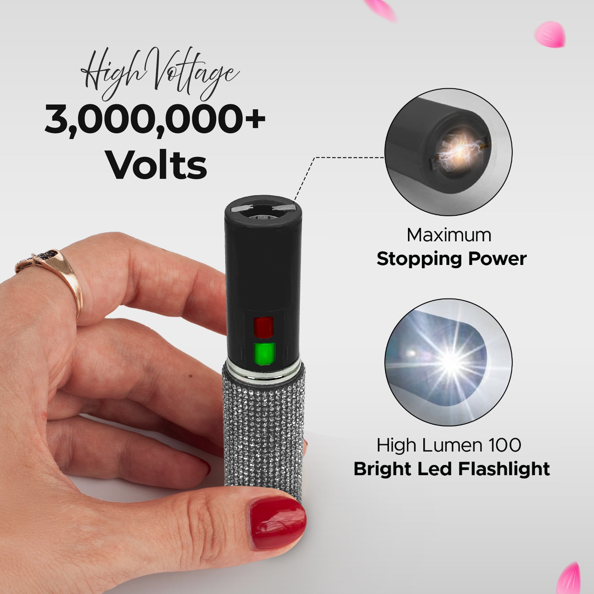 FURY Gem Stone Pepper Spray and Lipstick Stun Gun Combo