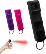FURY Flip Top Hardshell Pepper Spray - Quick Access 12ft Range with UV Dye - Black