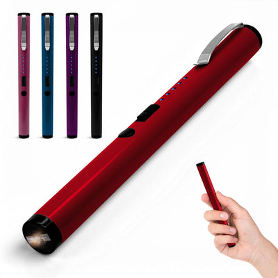 FURY Pen Stun Gun with LED Flashlight - Rechargeable Discreet Self-Defense - Red