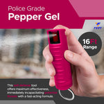 FURY Hardshell Pepper Gel - Max Strength with 16ft Range & UV Dye - Pink