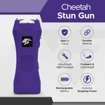 FURY Cheetah Rechargeable Stun Gun with LED Flashlight - Purple