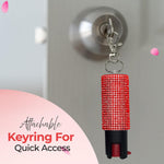 FURY Rhinestone Pepper Spray & Lipstick Stun Gun Combo - Self-Defense Kit - Red