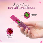 FURY Rhinestone Pepper Spray & Lipstick Stun Gun Combo - Self-Defense Kit - Pink