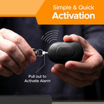 FURY Personal Safety Alarm - 110dB Panic Siren with Dual LED Flashlight & Carabiner Clip - Black