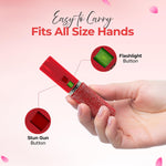 FURY Rhinestone Pepper Spray & Lipstick Stun Gun Combo - Self-Defense Kit - Red