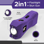 FURY Cheetah Rechargeable Stun Gun with LED Flashlight - Purple