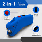 FURY Mako Stun Gun with Anti-Yank Spike & LED Flashlight - Blue
