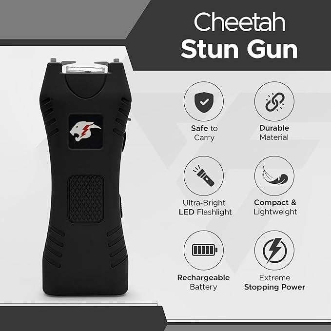 FURY Cheetah Rechargeable Stun Gun with LED Flashlight
