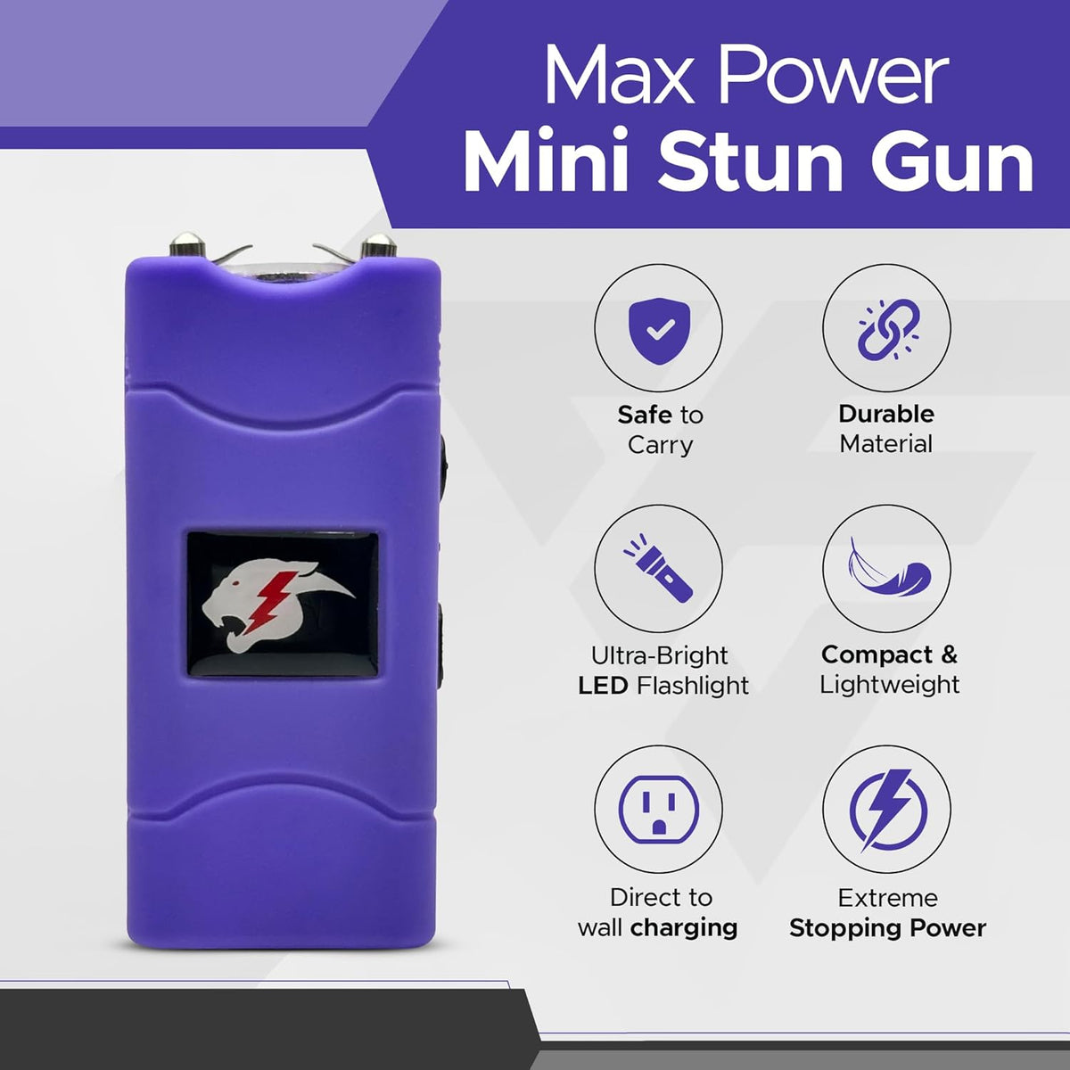 FURY Pepper Spray & Mini Stun Gun Combo - Self-Defense Kit with LED Flashlight & UV Dye