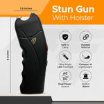 FURY Cyclone 3-in-1 Stun Gun with LED Flashlight & Personal Alarm - Black