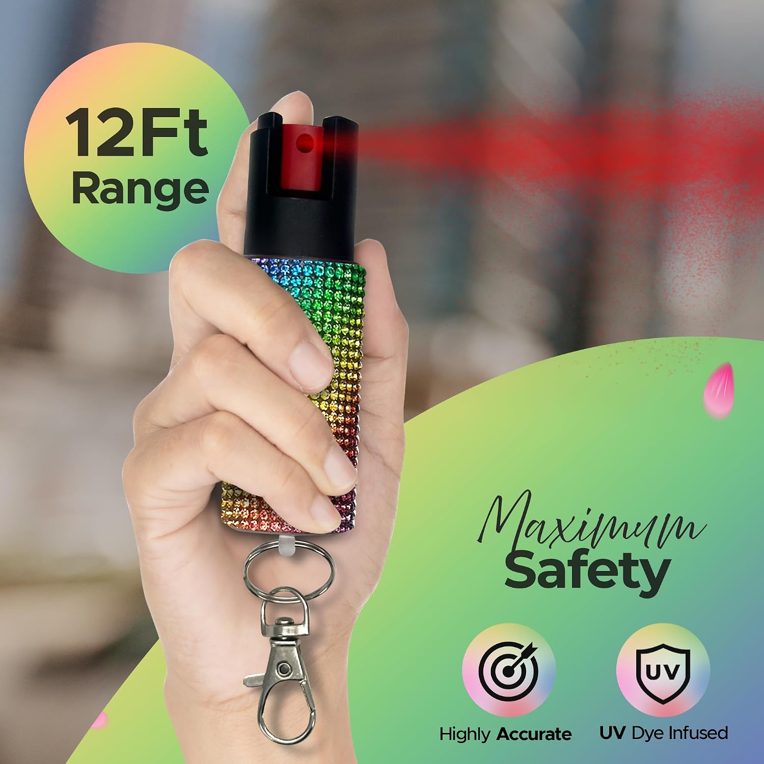 FURY Rhinestone Pepper Spray & Mini Stun Gun Combo - Self-Defense Kit