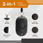 FURY Personal Safety Alarm - 110dB Panic Siren with Dual LED Flashlight & Carabiner Clip - Black
